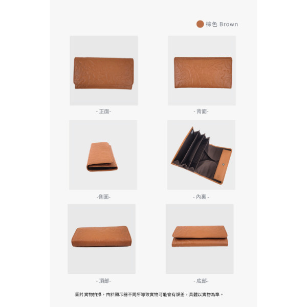 日貨-頭層牛皮貓咪圖騰風琴長夾女夾-野村修平【LH1144】 