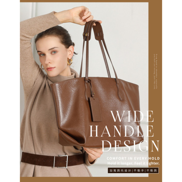 頭層牛皮附加寬肩拖手提包女包【LB1223】 