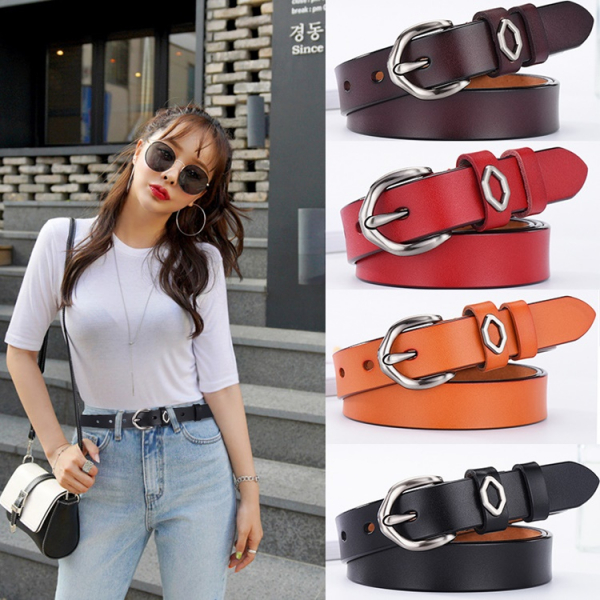 牛皮帶寬2.2CM女士針釦腰帶【LL53】 