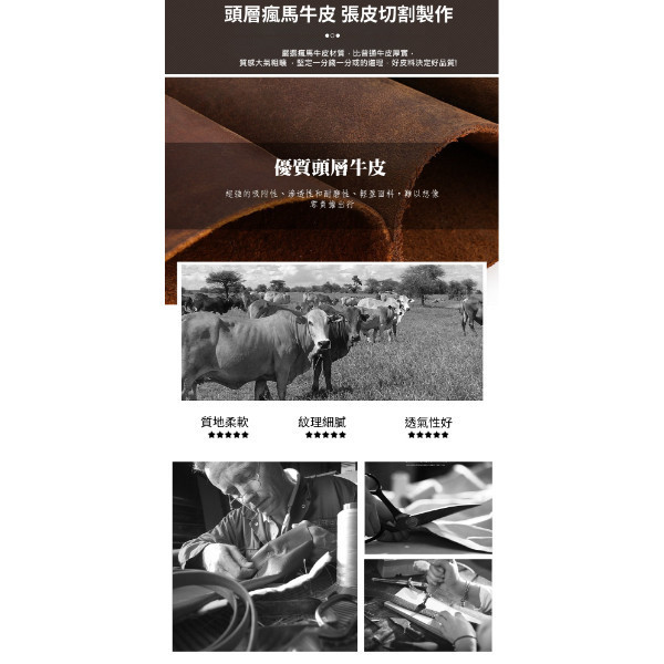 頭層瘋馬牛皮三拉鍊肩背胸包男包【LB1018】 