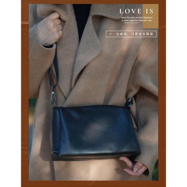 頭層牛皮雙背帶簡約肩背包女包【LB1246】 