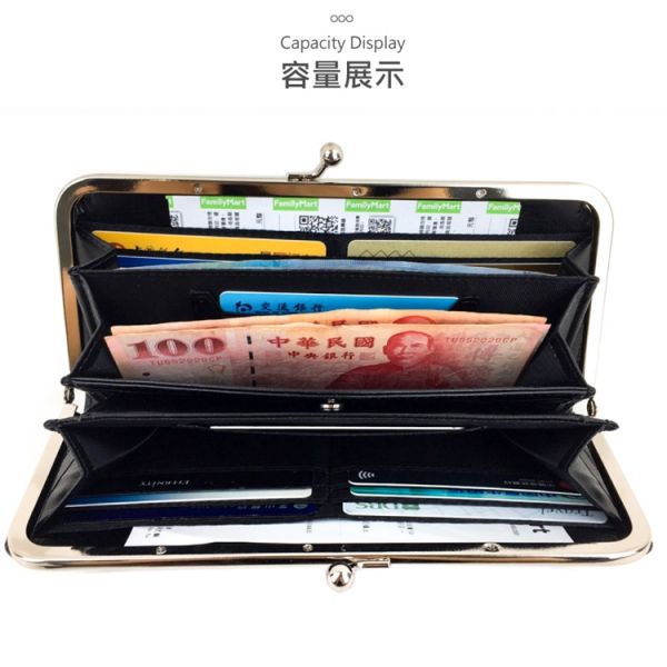 牛皮自動分離口金包長夾-隨機出貨【LH726】 