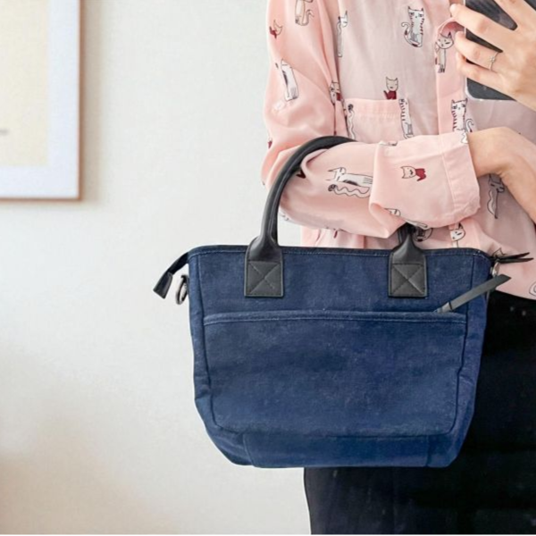 牛仔布配頭層牛皮2WAY肩背手提包女包【CLB26】 