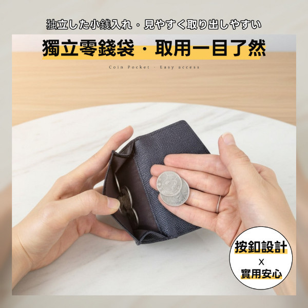 手掌紋牛皮三折迷你短夾女夾【LH1169】 