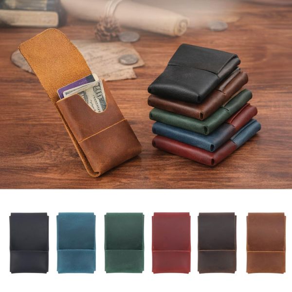 頭層瘋馬牛皮翻蓋卡片包【CB221】 