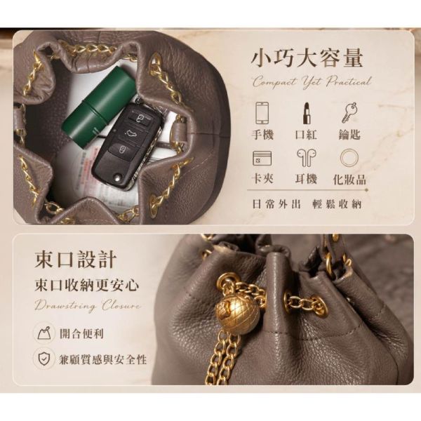 頭層牛皮晚宴水桶包女包【LB1264】 真皮,牛皮,女包,手提包,水桶包