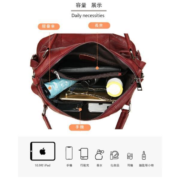 頭層牛皮菱格紋手提包女包【LB1233】 