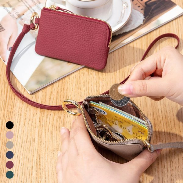 頭層牛皮掛脖零錢包【LH1124】 