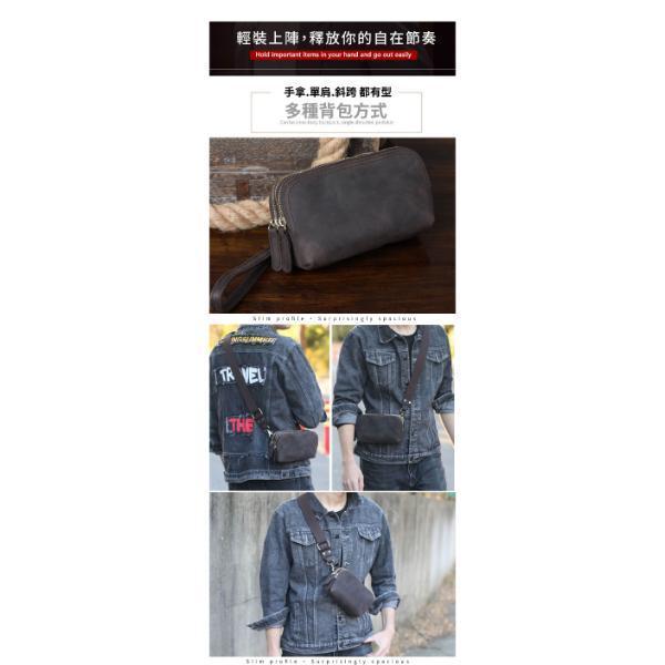 頭層瘋馬牛皮三隔層肩背小包男包【LB1247】 