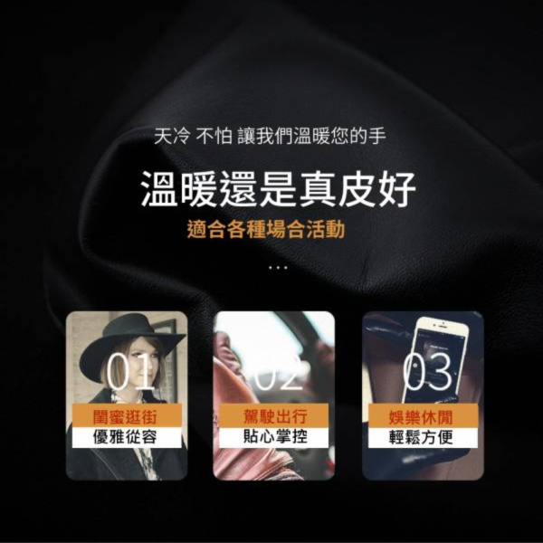 羊皮絨毛內襯冬季可觸碰螢幕騎車手套【LGL01】 