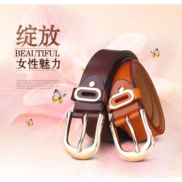 牛皮帶寬3.3CM女士針釦腰帶【LL65】 