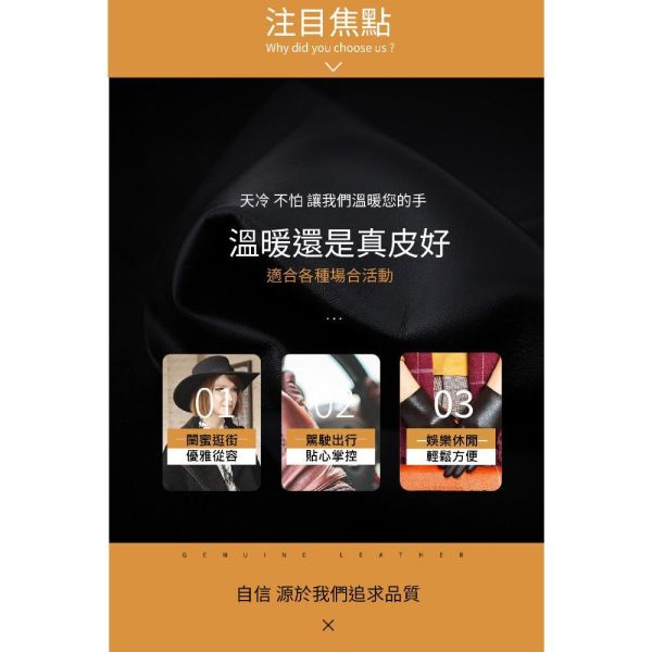 羊皮全掌可觸碰螢幕女士騎車手套【LGL11】 