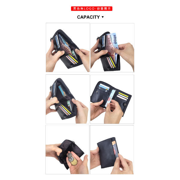 頭層牛皮L型零錢袋12卡位短夾男夾【LH978】 