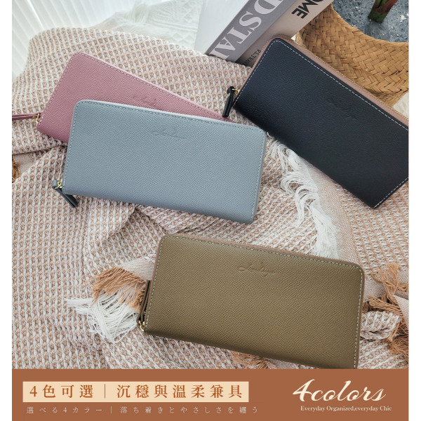 日貨-2COIN頭層牛皮拉鍊長夾女夾-LIZDAYS【LH1135】 