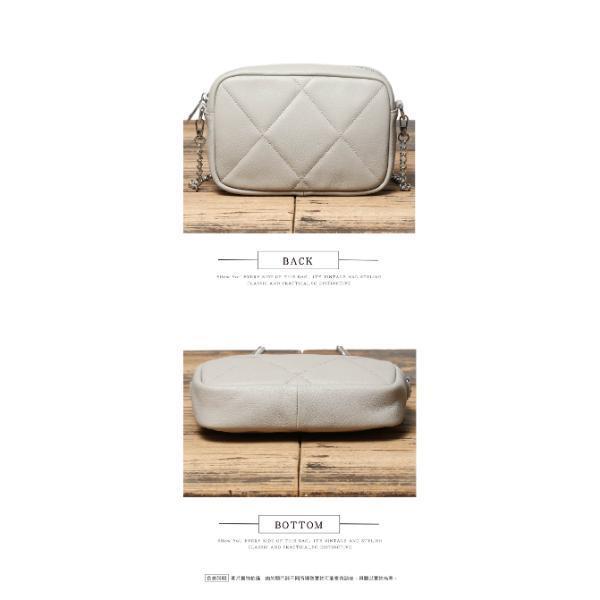 頭層牛皮菱格紋鍊條肩背方包女包【LB1253】 