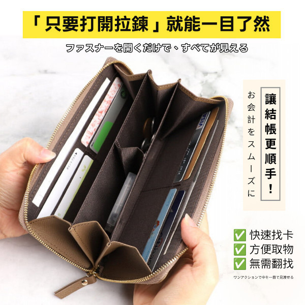 日貨-2COIN頭層牛皮拉鍊長夾女夾-LIZDAYS【LH1135】 