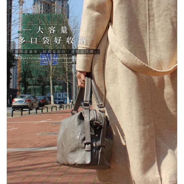 頭層牛皮菱格紋手提包女包【LB1233】 