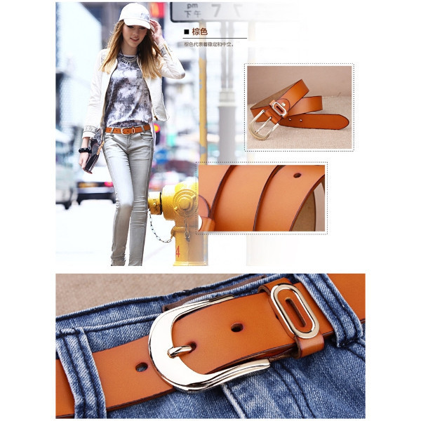 牛皮帶寬3.3CM女士針釦腰帶【LL65】 