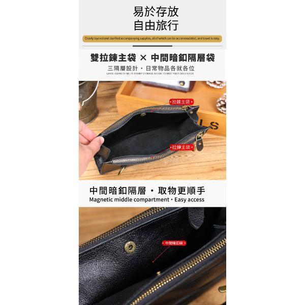 頭層植鞣牛皮男士三隔層薄款肩背小包男包【LB1256】 