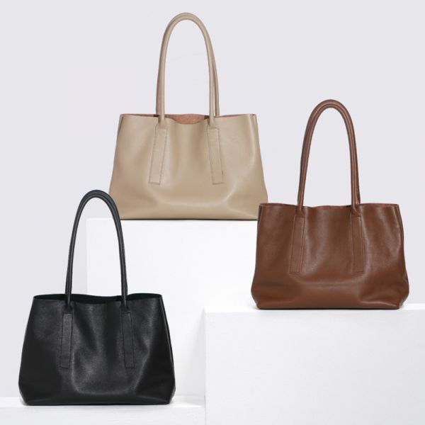 頭層牛皮素面手提包女包-子母袋【LB736】 