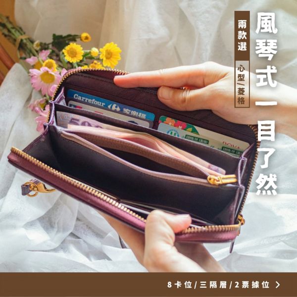 頭層牛皮做舊壓紋8卡位長夾女夾【LH906】 