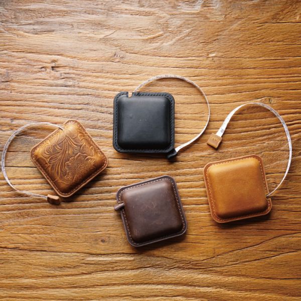 瘋馬頭層牛皮方形捲尺-150CM【LW35】 