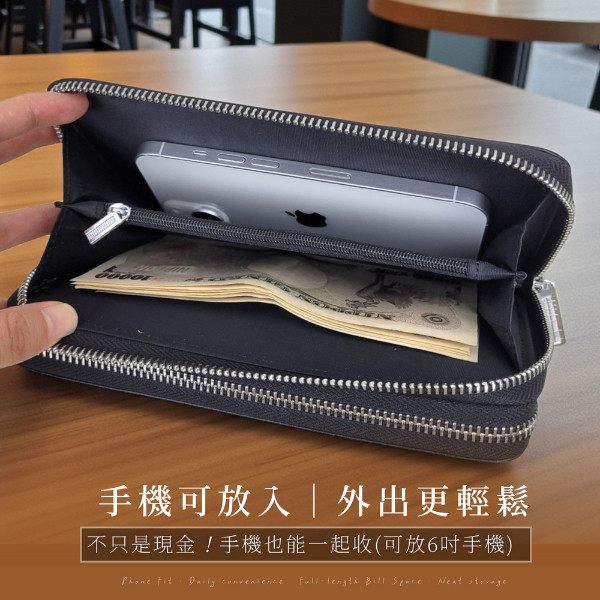 羊皮手工編織30卡位雙拉鍊長夾女夾【KN22】 