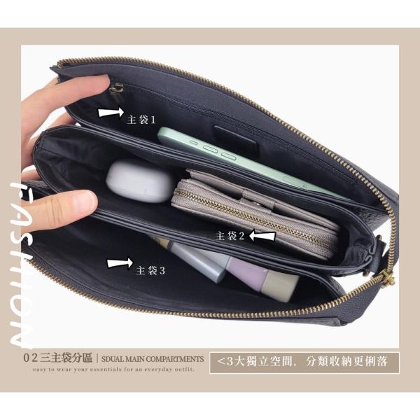 頭層荔枝紋牛皮多隔層肩背包女包【LB1284】 真皮,牛皮,女包,肩背包