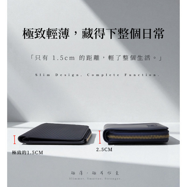 碳纖維牛皮薄款L型零錢袋短夾男夾【LH1151】 