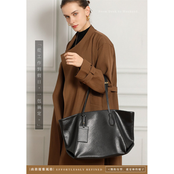 頭層牛皮附加寬肩拖手提包女包【LB1223】 