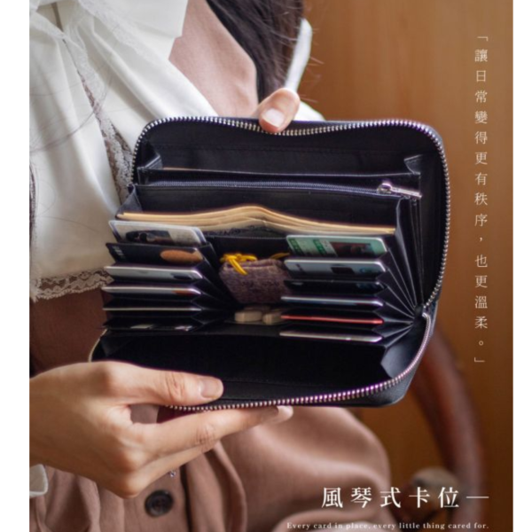 4COIN頭層牛皮12風琴卡位拉鍊小長夾男夾女夾【LH1107】 
