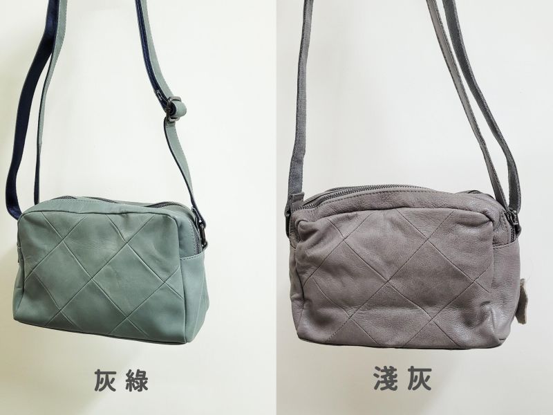 出清-真皮頭層牛皮雙層格紋軟皮肩背包方包女包【LB715】 