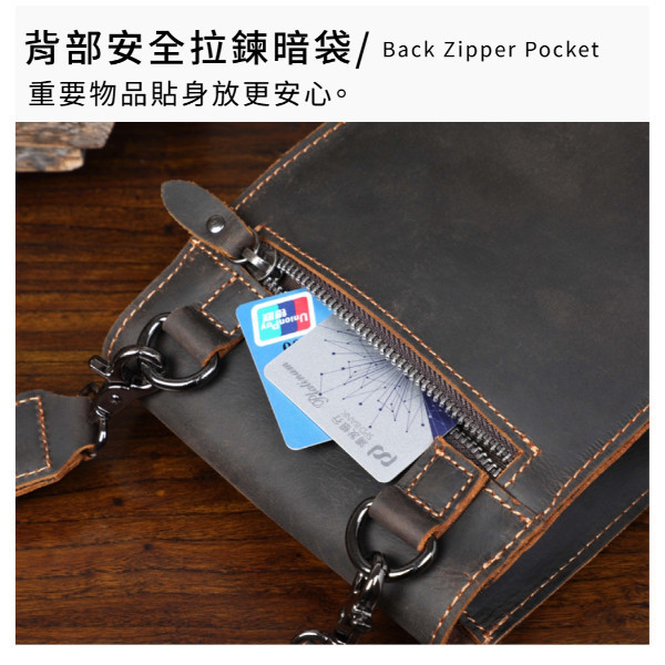 頭層瘋馬牛皮豎款肩背小包男包【LB1200】 