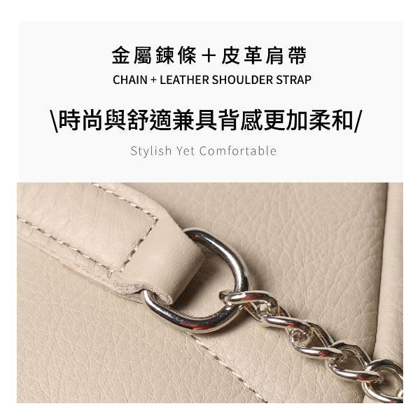 頭層牛皮菱格紋鍊條肩背方包女包【LB1253】 
