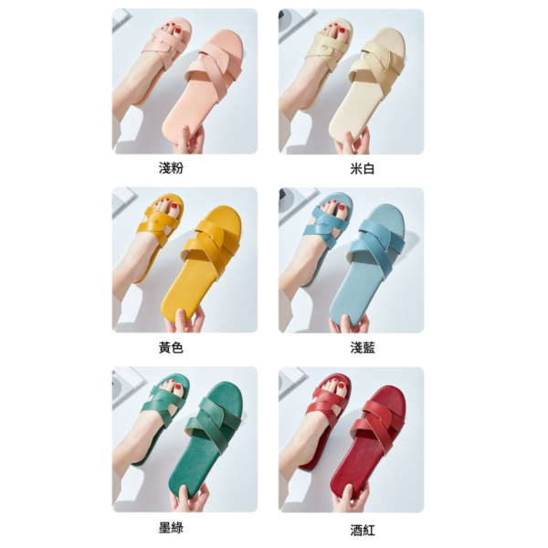 頭層牛皮透氣防滑女士室外涼拖鞋【LS39】 