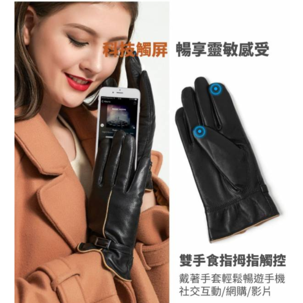 羊皮絨毛內襯冬季可觸碰螢幕騎車手套【LGL01】 
