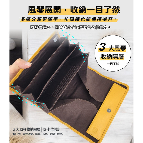 日貨-頭層牛皮貓咪圖騰風琴長夾女夾-野村修平【LH1144】 