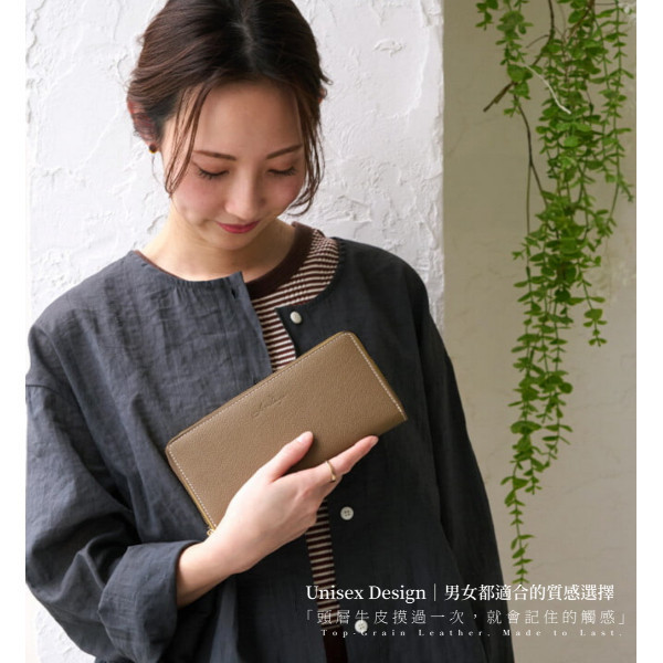 日貨-2COIN頭層牛皮拉鍊長夾女夾-LIZDAYS【LH1135】 