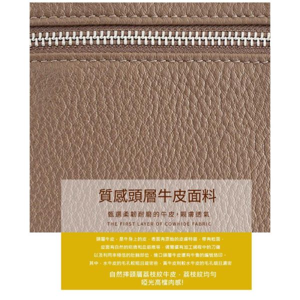 頭層牛皮雙背帶三拉鍊女士肩背包【LB1296】 真皮,牛皮,女包,肩背包