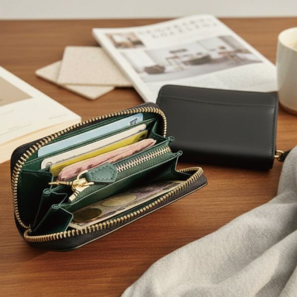 修面牛皮方塊拉鍊零錢包【LH1168】 