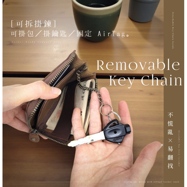 頭層瘋馬牛皮L型拉鏈零錢包【LH1141】 