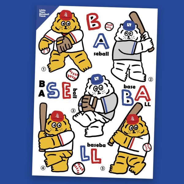 打棒球A4海報 棒球,小虎