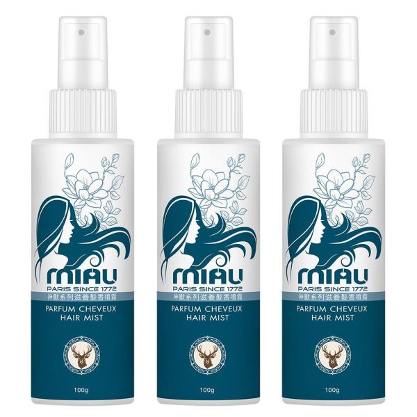 MIAU-神獸系列滋養髮香噴霧/隨身瓶100g/清新去味同時保濕修護、蓬鬆亮澤/【狐狸/貓頭鷹/孔雀/花豹/公鹿】共五款 