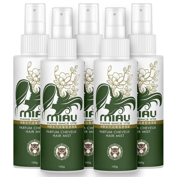 MIAU-神獸系列滋養髮香噴霧/隨身瓶100g/清新去味同時保濕修護、蓬鬆亮澤/【狐狸/貓頭鷹/孔雀/花豹/公鹿】共五款 