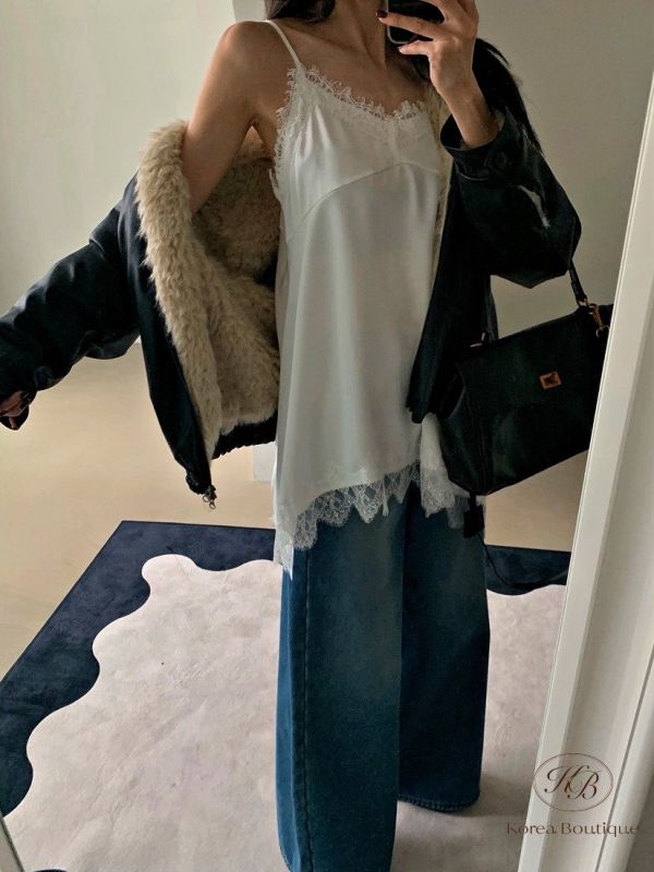 FWKR114 冬季 睫毛蕾絲長版上衣 