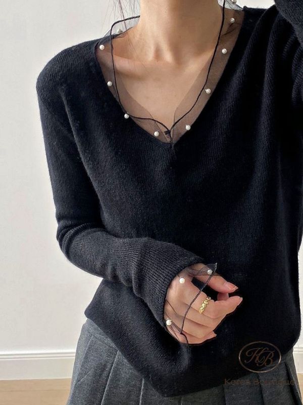 FWKR100 冬季 珍珠紡紗針織上衣 