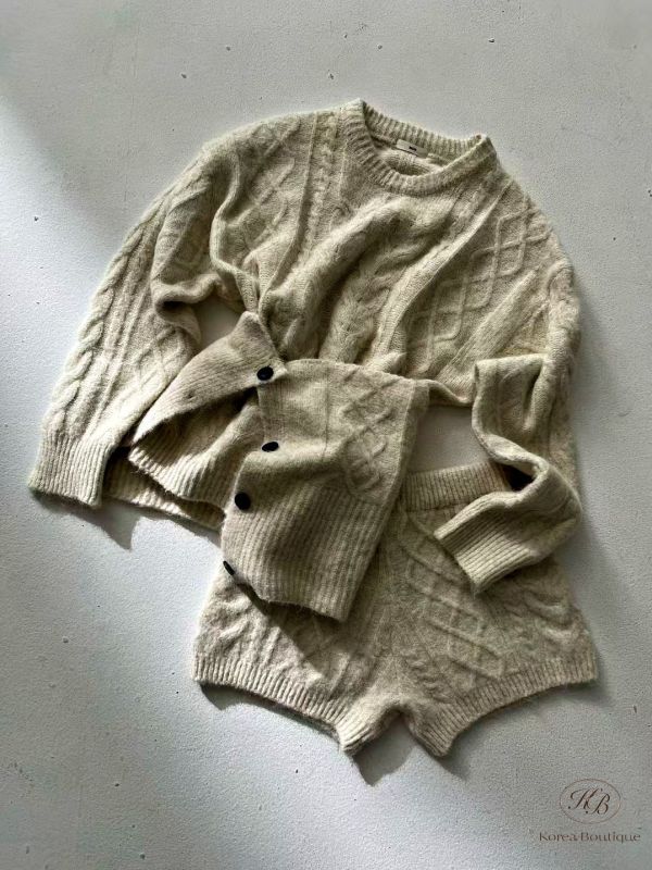 FWKR68 冬季 針織三件式套裝 