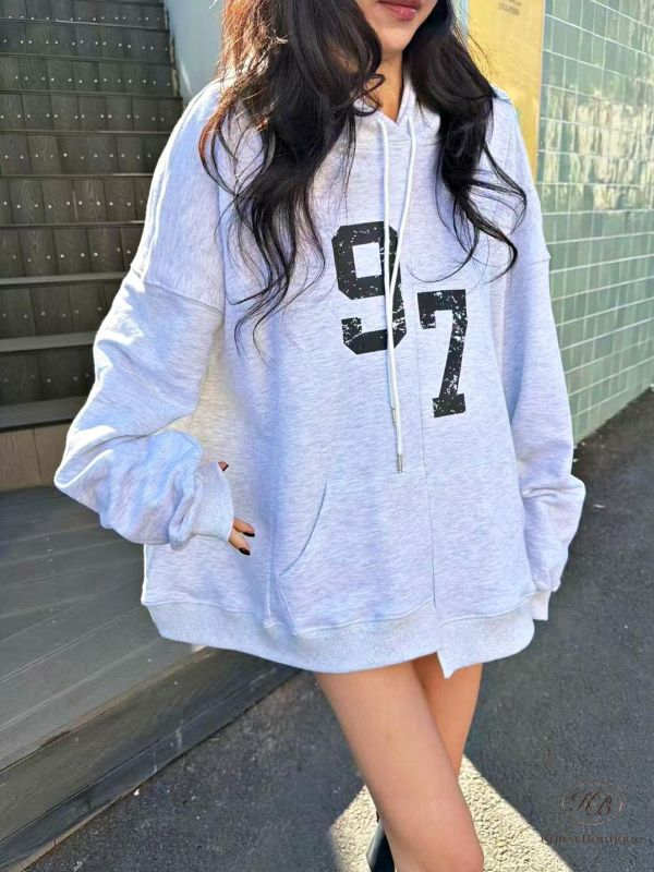 SS256 春季 長版數字大學衛衣 