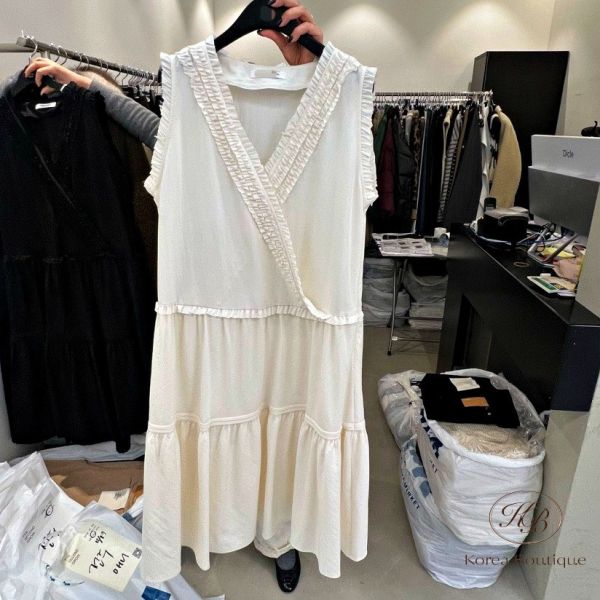 FWKR33 冬季 v領波浪造型洋裝 