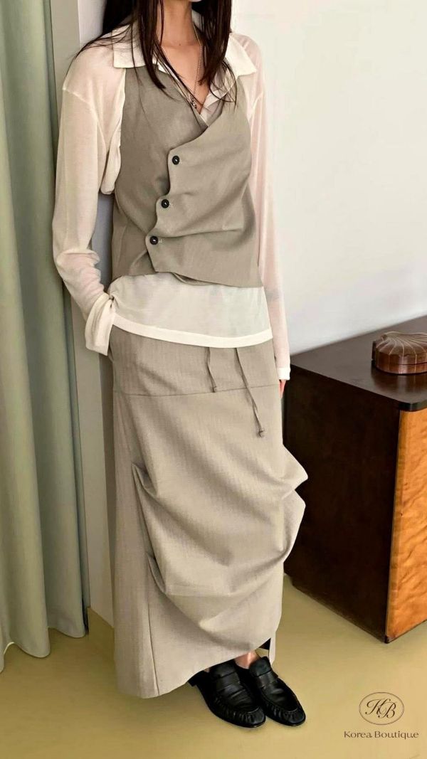 SS281 春季 時髦皺摺半身裙 